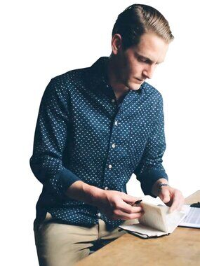 Taylor Stitch The California Shirt Indigo Pyramid Sustainable Cotton Size 42